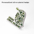 Wholesale Cheap Custom Stainless Steel Engraved Irregular Badges Holder Cool Pin